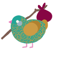 (unnamed), a turquoise and gold chicken with a double-lace pattern