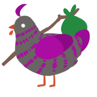 (unnamed), a grey and plum chicken with a bar pattern