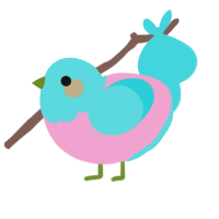 (unnamed), a pink and aqua chicken with a head pattern