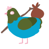 A cerulean and olive chicken with a head pattern