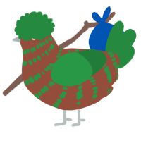 Keeleigh, a russet and viridian chicken with a bar pattern