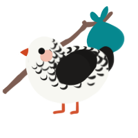 (unnamed), a white and sable chicken with a half-lace pattern