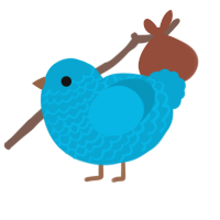 Buoy, a cerulean chicken with a lace pattern