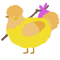 A yellow and honey chicken with a head pattern