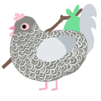 A ash and mist chicken with a double-lace pattern