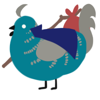 A sea and ash chicken with a half-bar pattern