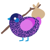 Zara, a navy and orchid chicken with a double-lace pattern