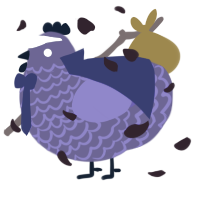 Two Time, a overcast and indigo chicken with a lace pattern