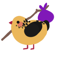 Sunspot, a honey and sable chicken with a neck-speckle pattern