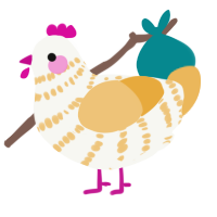Reaper, a white and honey chicken with a bar pattern