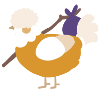 A orange and cream chicken with a head pattern