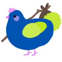 Tang, a ultramarine and lime chicken