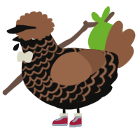 A black and brown chicken with a lace pattern