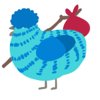 (unnamed), a aqua and sapphire chicken with a bar pattern