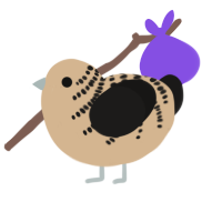 Cappuccino, a beige and sable chicken with a half-bar pattern