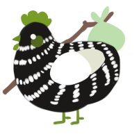 A sable and white chicken with a bar pattern