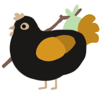A sable and ochre chicken