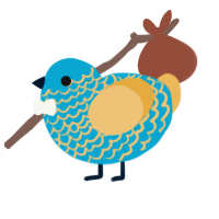 Sage of Truth, a cerulean and honey chicken with a lace pattern