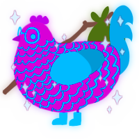 A fuchsia and sea chicken with a lace pattern
