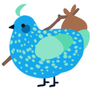 Amea, a sky and mint chicken with a speckle pattern