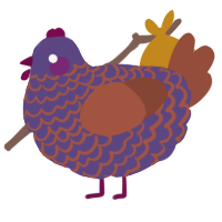 A overcast and russet chicken with a lace pattern