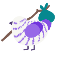 (unnamed), a white and blurple chicken with a bar pattern