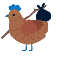 A brown and russet chicken with a speckle pattern