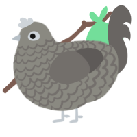 A ash and grey chicken with a lace pattern