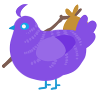 (unnamed), a blurple chicken with a half-bar pattern