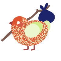 MariMari, a vermilion and apple chicken with a double-lace pattern