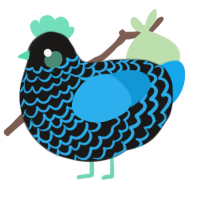(unnamed), a sable and sky chicken with a lace pattern