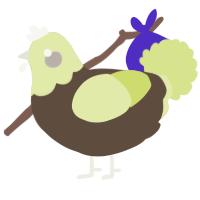 Pistachio, a bark and lemon chicken with a head pattern