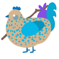 (unnamed), a beige and cerulean chicken with a speckle pattern
