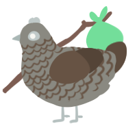 A ash and bark chicken with a lace pattern