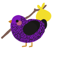 Pero, a violet and sable chicken with a double-lace pattern