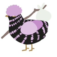(unnamed), a sable and orchid chicken with a bar pattern