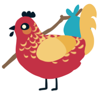 Ambrosia, a crimson and honey chicken with a half-lace pattern