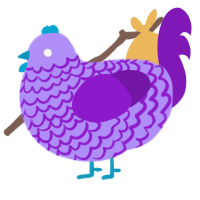 Grapeade, a lilac and violet chicken with a lace pattern