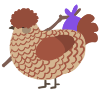 A beige and russet chicken with a lace pattern