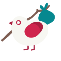 Spot, a white and crimson chicken