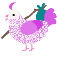 A white and orchid chicken with a double-lace pattern