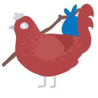 Chili Dog, a red chicken with a half-lace pattern