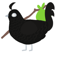 (unnamed), a black and sable chicken with a lace pattern