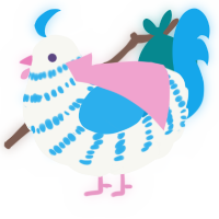 A mist and sky chicken with a bar pattern
