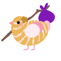 honeyrose, a honey and rose chicken with a bar pattern