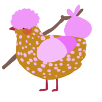(unnamed), a ochre and lavender chicken with a speckle pattern