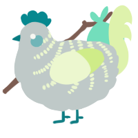 A silver and apple chicken with a half-bar pattern