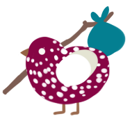 Amanita, a maroon and white chicken with a speckle pattern