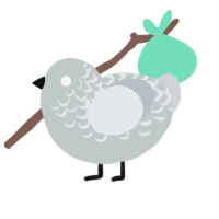 Forgotten, a silver and mist chicken with a half-lace pattern