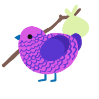 Candy, a orchid and indigo chicken with a lace pattern
